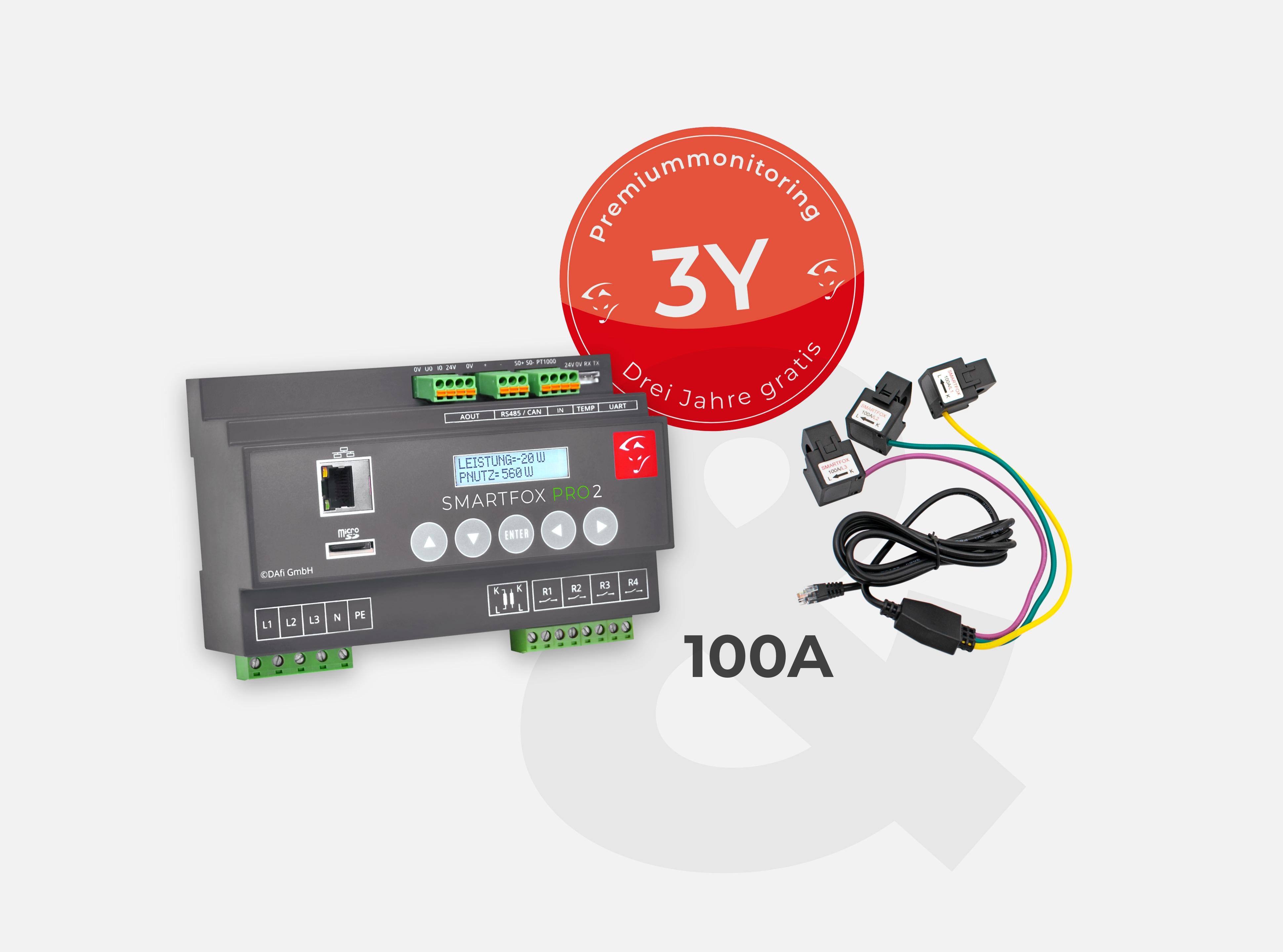 SMARTFOX Pro 2 Energiemanager inkl. 100A Stromwandler 3Y