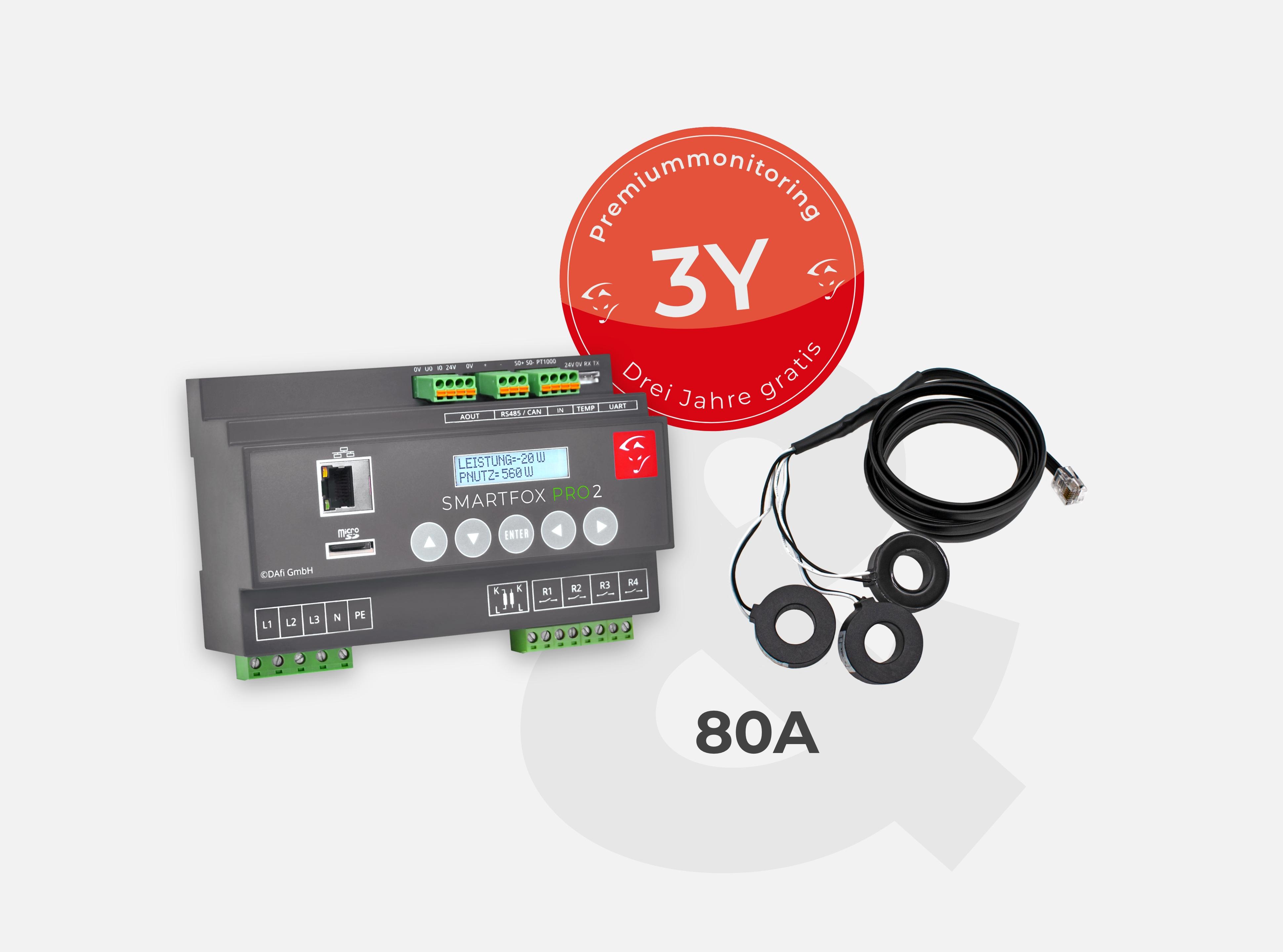 SMARTFOX Pro 2 Energiemanager inkl. 80A Stromwandler 3Y