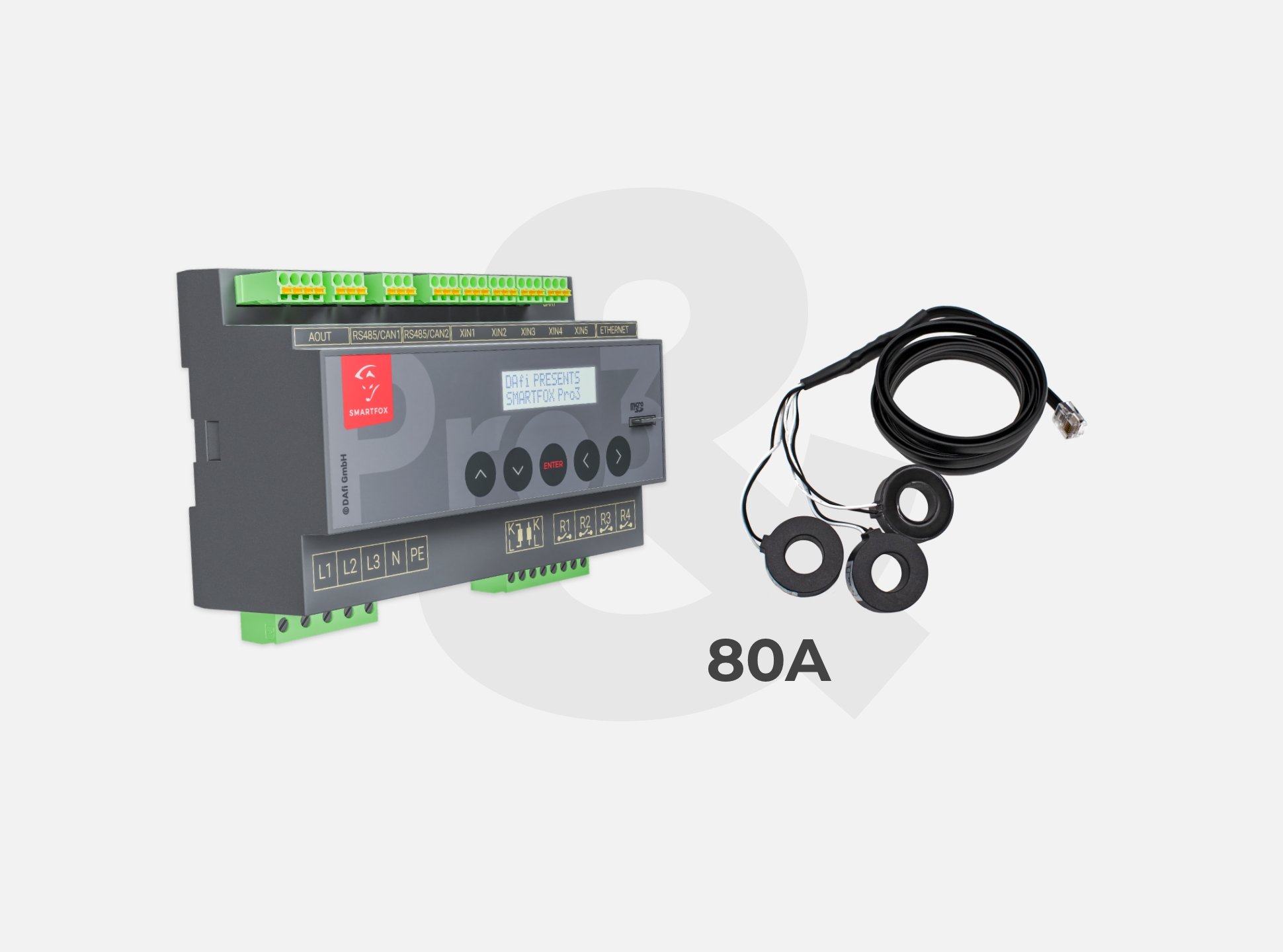 SMARTFOX Pro 3 Energiemanager inkl. Stromwandler 80A